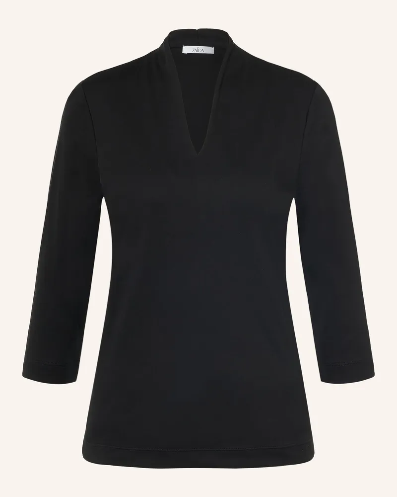 ZAíDA Shirt Mit Kelchkragen schwarz Schwarz