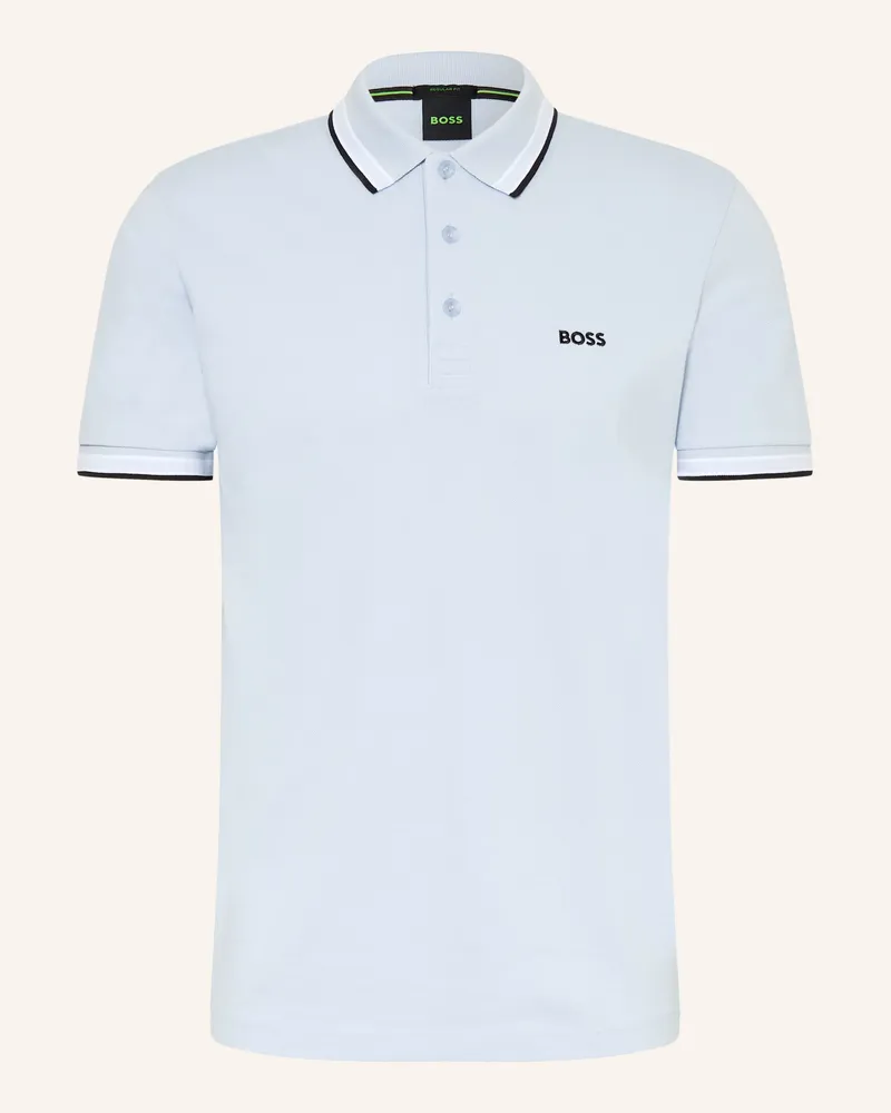 HUGO BOSS Piqué-Poloshirt Paddy Curved Regular Fit blau Hellblau