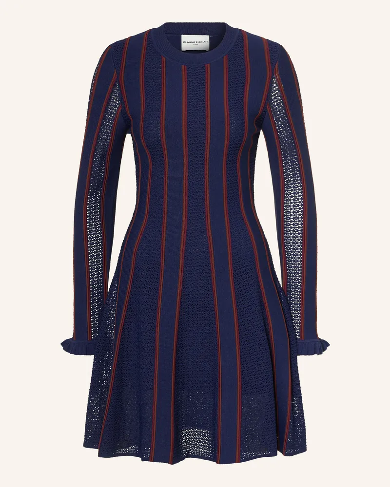 Claudie Pierlot Strickkleid Mit Rüschen blau Blau