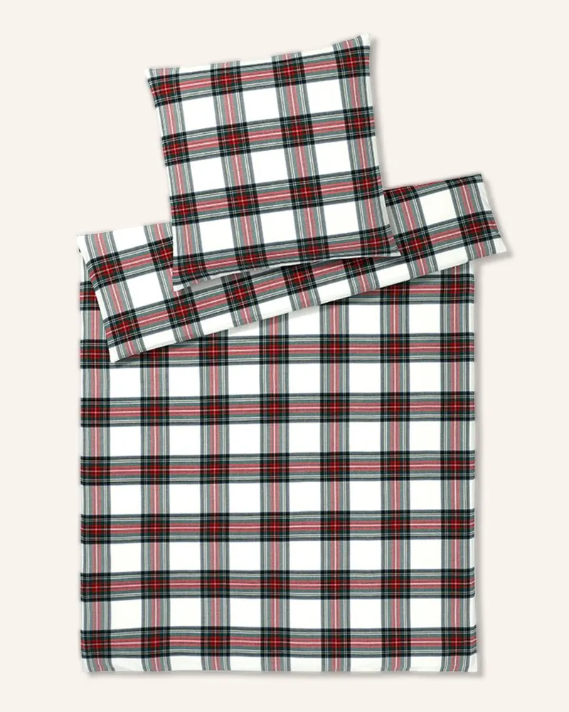 elegante Bettwäsche Westminster rot Ecru