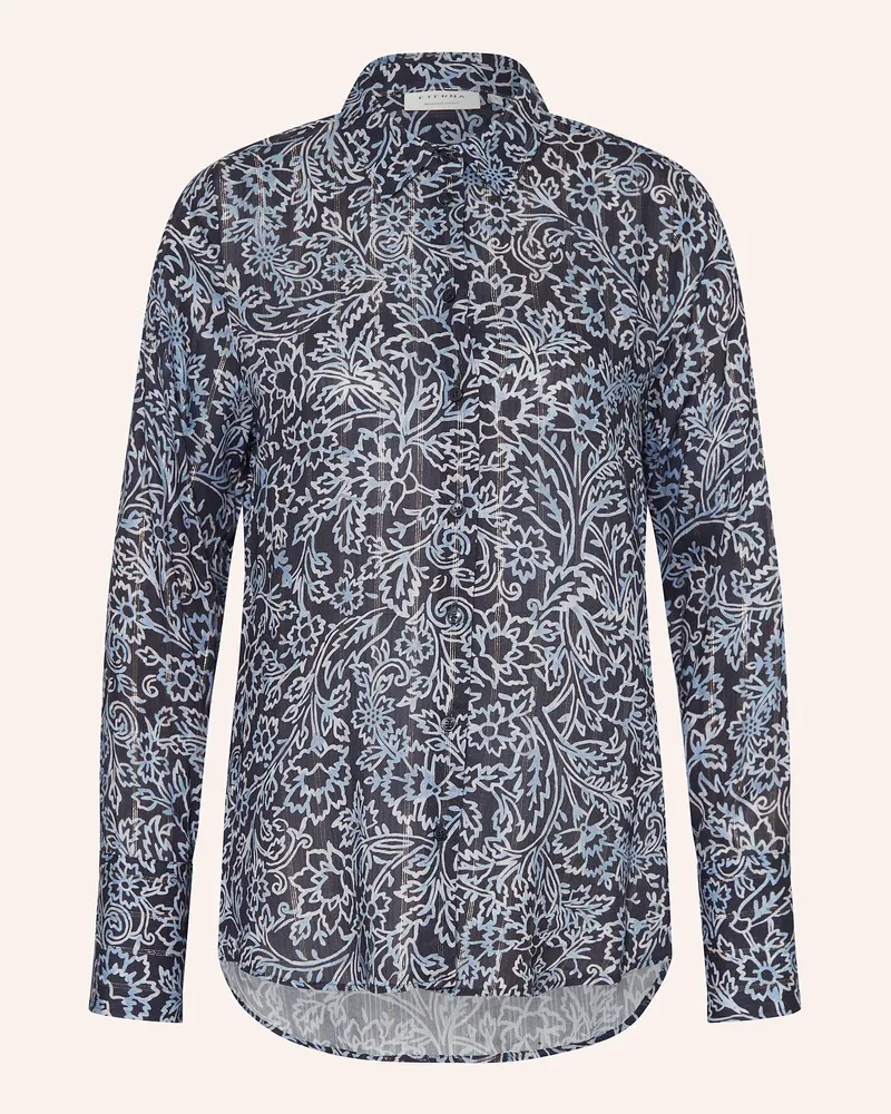 Eterna Hemdbluse mit Glitzergarn Blau