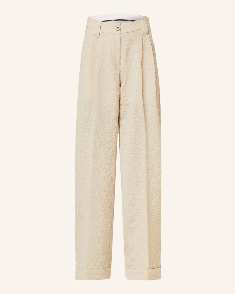 Ganni Marlenehose weiss Beige