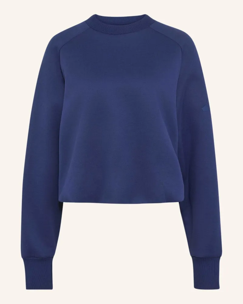 adidas Soft Lux Winter-Sweatshirt, Gewirktes Material blau Blau