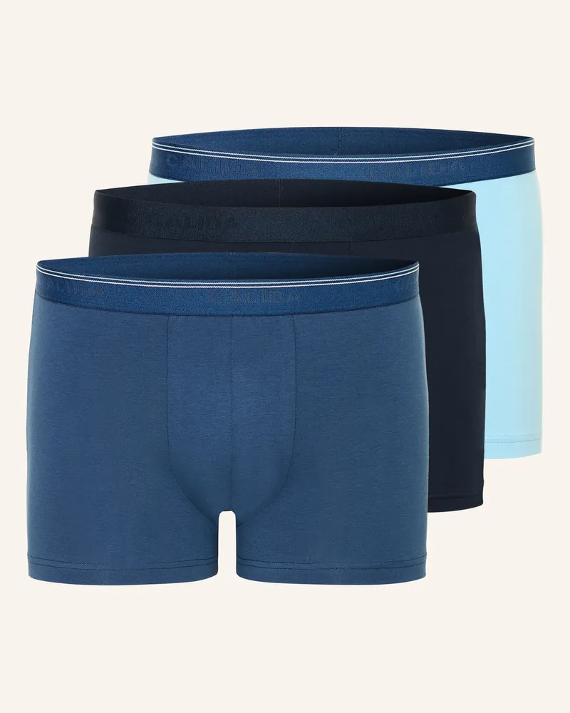 Calida 3er-Pack Boxershorts Natural Benefit blau Blau