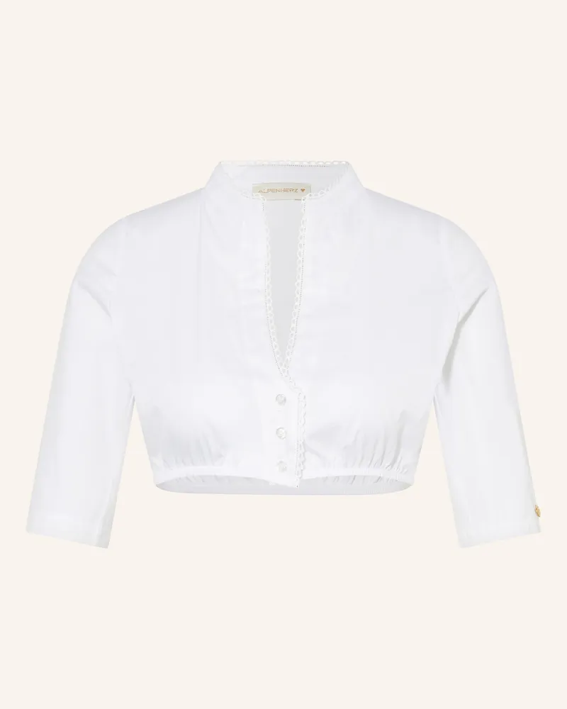 AlpenHERZ Dirndlbluse Charlotte weiss Weiss