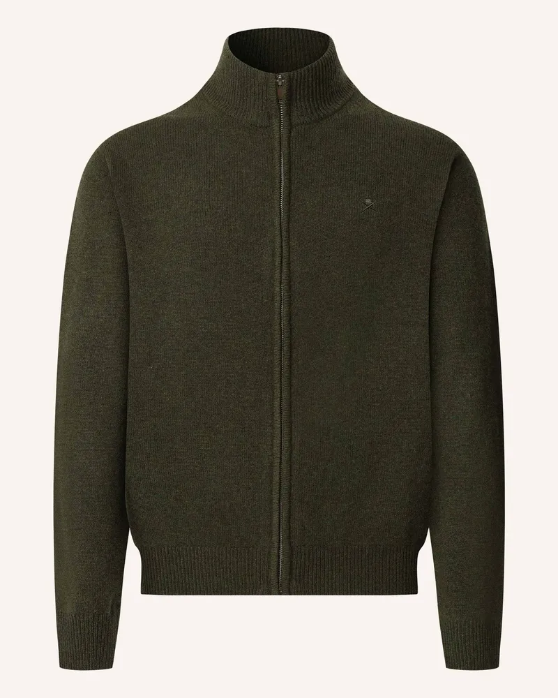 Hackett Strickjacken Cardigan LAMBSWOOL FZIP Grün