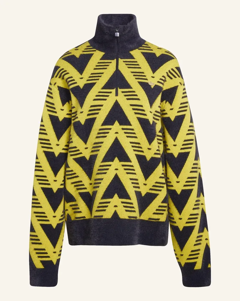 adidas STRICKPULLOVER MIT REISSVERSCHLUSS BIS ZUR BRUST Gelb