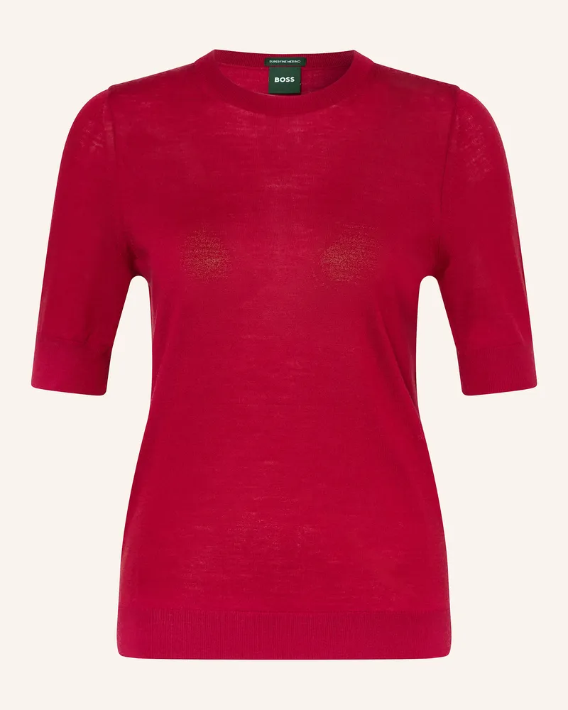HUGO BOSS Strickshirt FARBELLA Dunkelrot