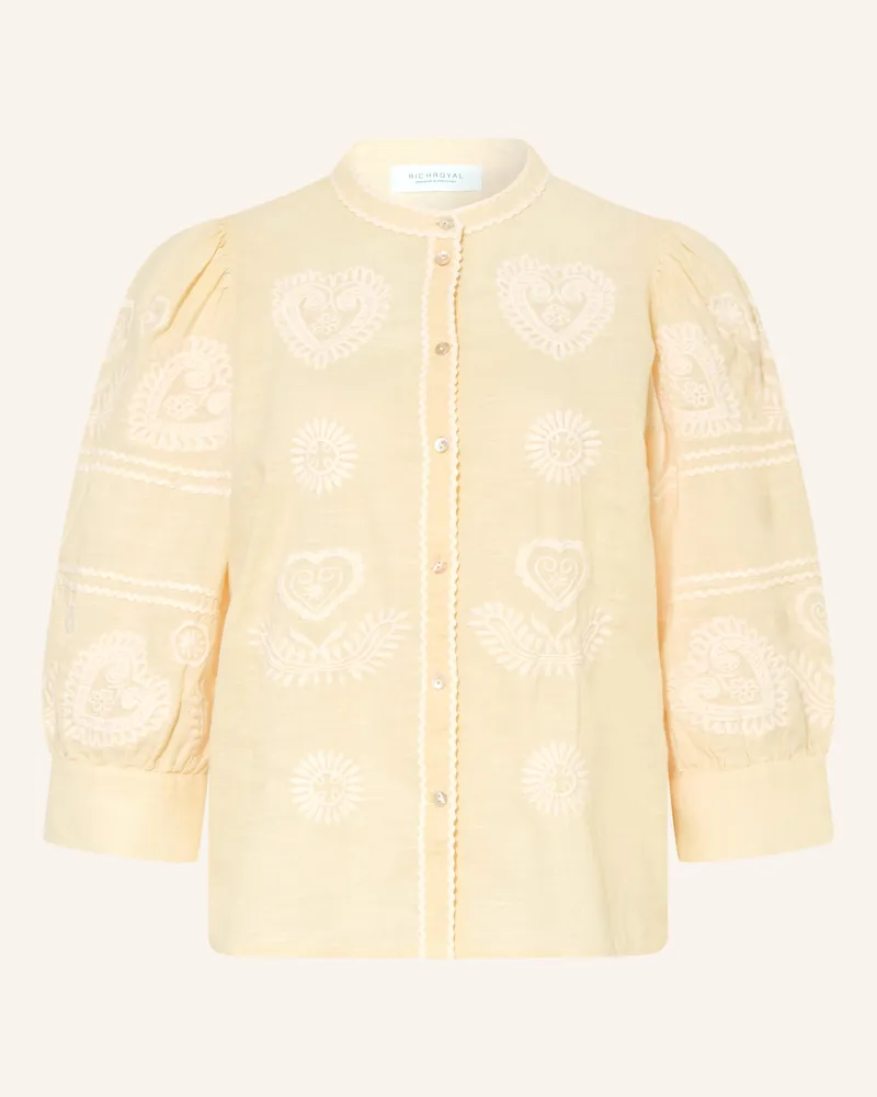 Rich&Royal Bluse Mit 3/4-Arm gelb Hellgelb