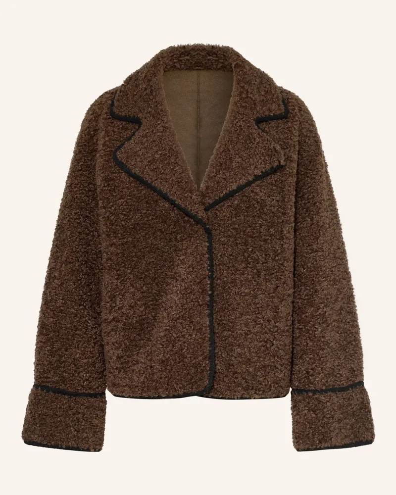 Mrs & HUGS Teddyfell-Jacke braun Braun