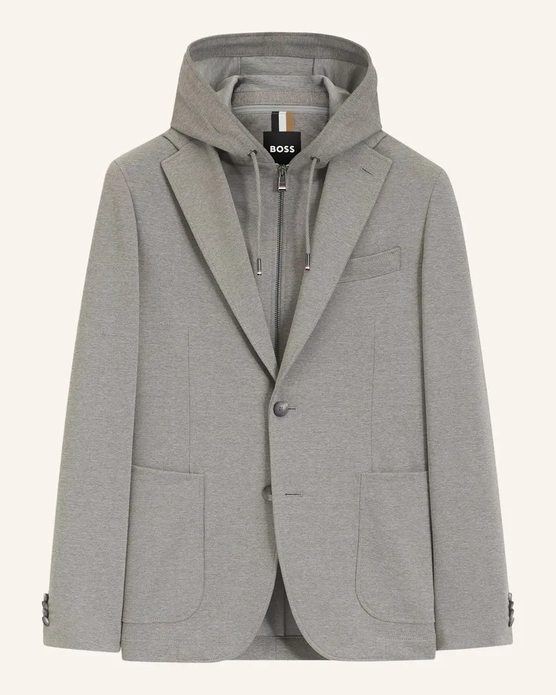 HUGO BOSS Blazer C-Hanry-J-hoodie253f Slim Fit silber Silber