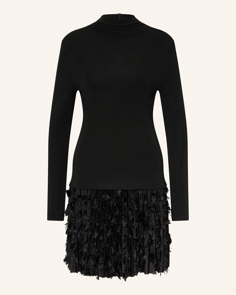 HUGO BOSS Kleid ECICLA mit Plissees Schwarz