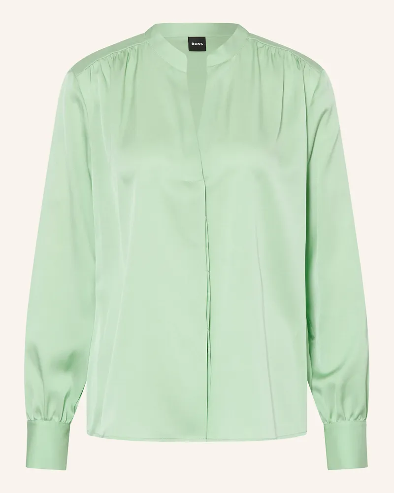 HUGO BOSS Bluse BANORA aus Seide Hellgrün