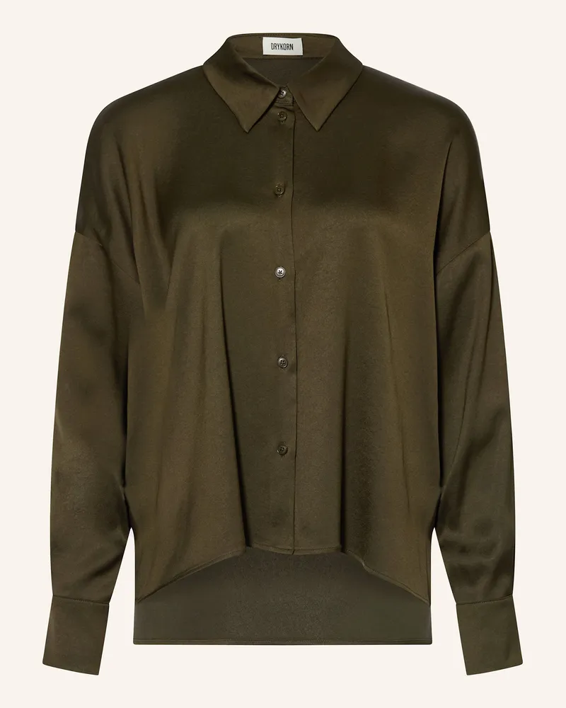 Drykorn Hemdbluse Cloelia Aus Satin gruen Dunkelgrün