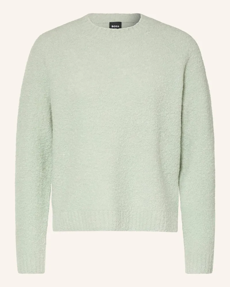 HUGO BOSS Bouclé-Pullover Febisana gruen Hellgrün
