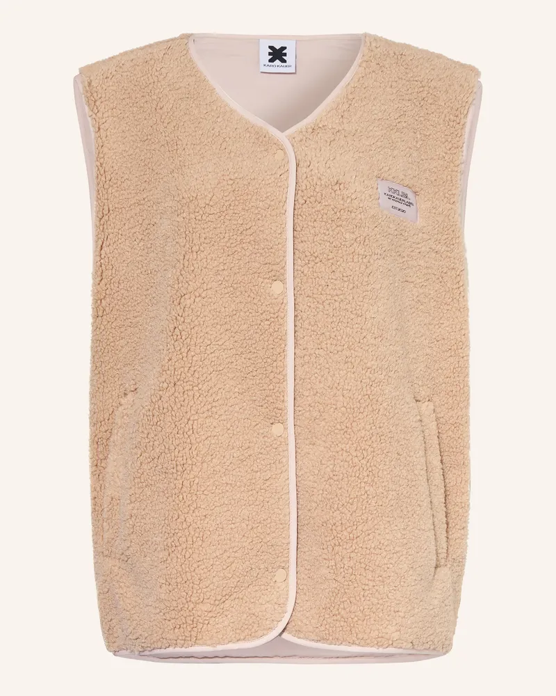 Karo Kauer Teddyfell-Weste Beige