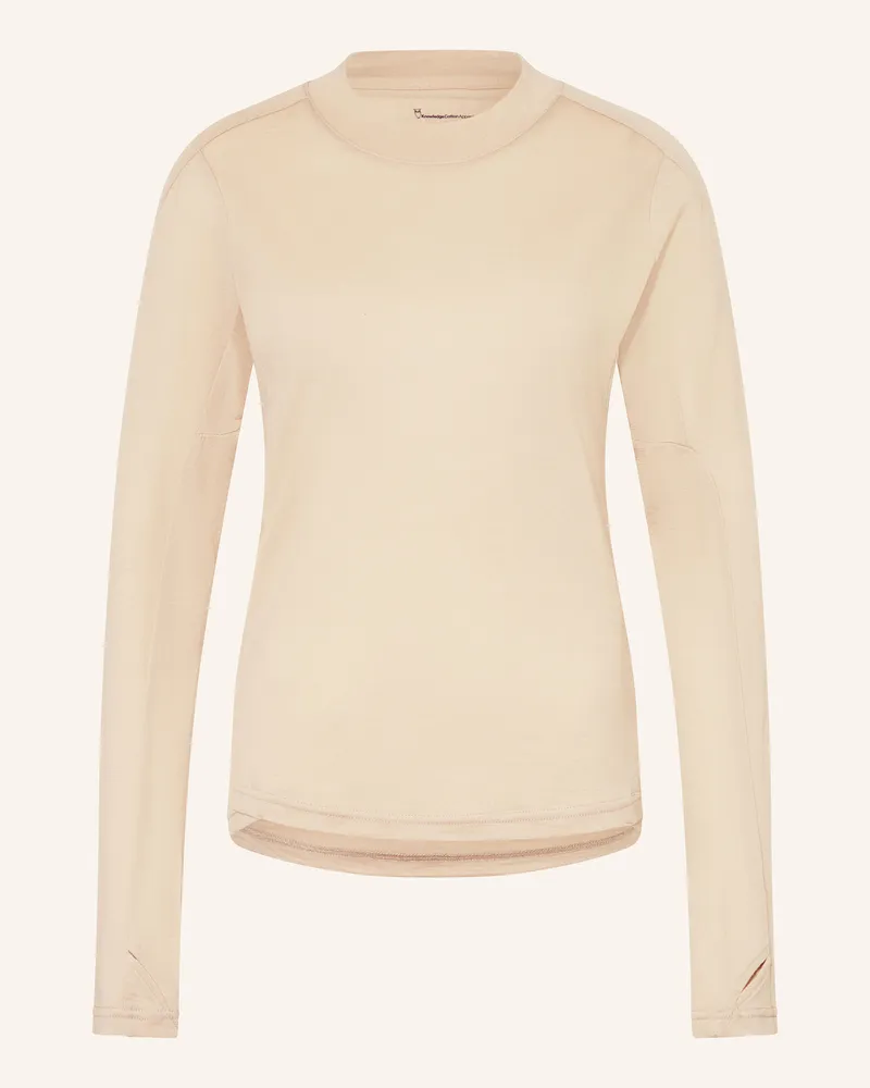 Knowledge Cotton Apparel Longsleeve DYNAMIC WOOL 175 aus Merinowolle Beige
