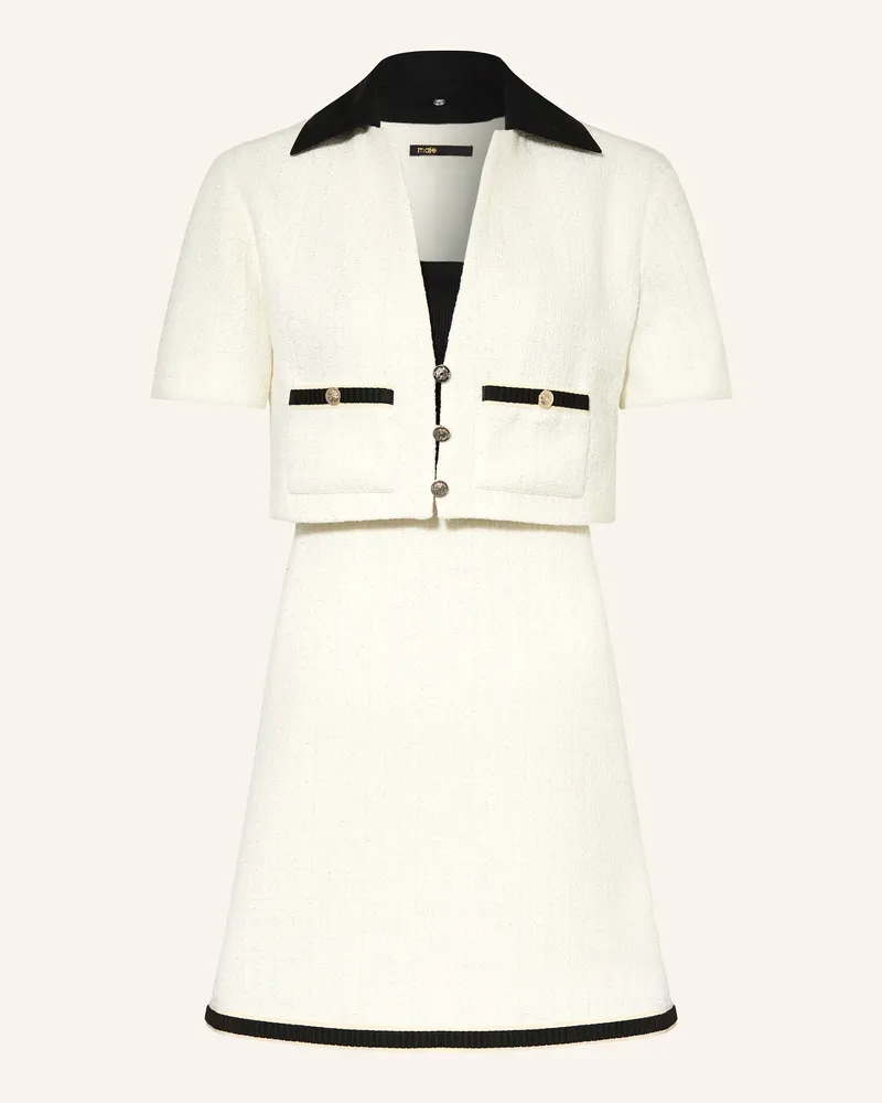Maje Set RITANINA: Bouclé-Blazer und Bouclé-Kleid Ecru
