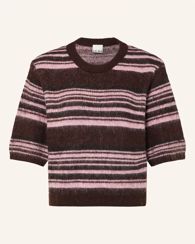 ICHI Strickshirt Ihallo rosa Dunkelbraun