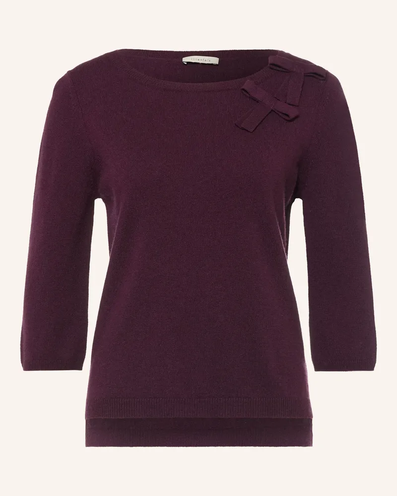 lilienfels Pullover Mit 3/4-Arm Und Cashmere lila Dunkellila