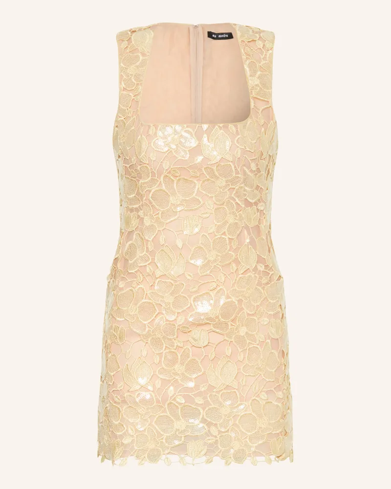 Retrofête Kleid Elainy Aus Lochspitze Mit Pailletten gelb Hellgelb