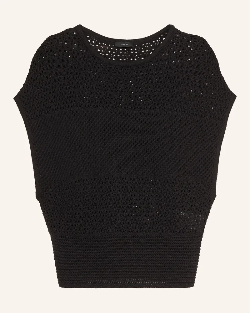 OPUS Strickshirt schwarz Schwarz