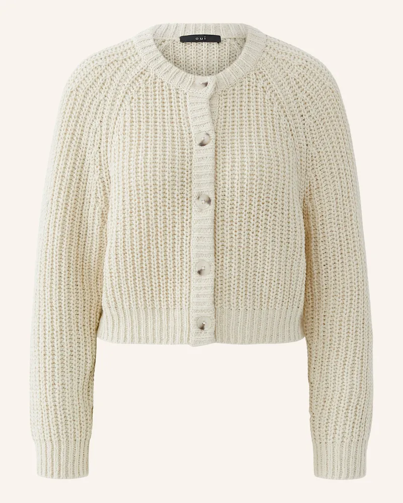 Oui  Strickjacke beige Creme