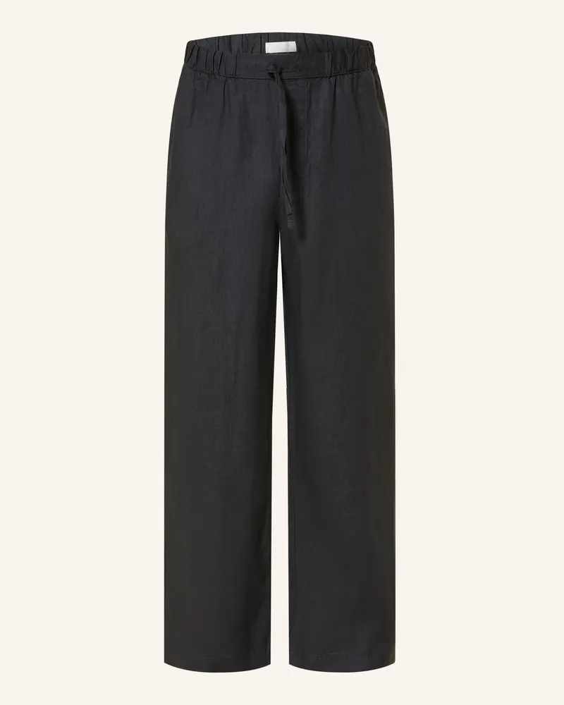 Arket Leinenhose Regular Fit blau Dunkelblau