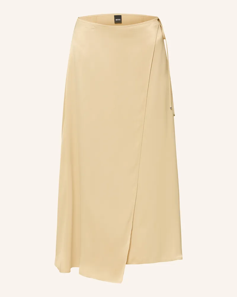 HUGO BOSS Wickelrock VAMARNI aus Satin Beige