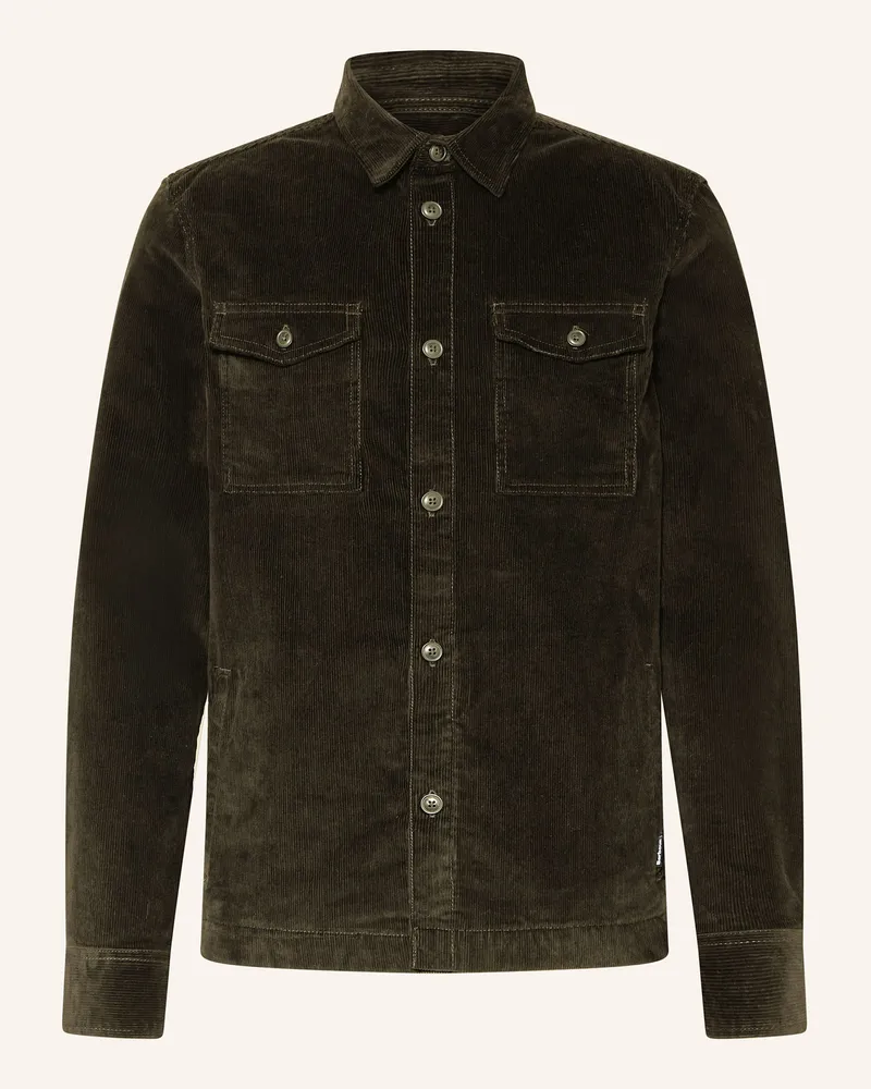 Barbour Cord-Overshirt Schwarz