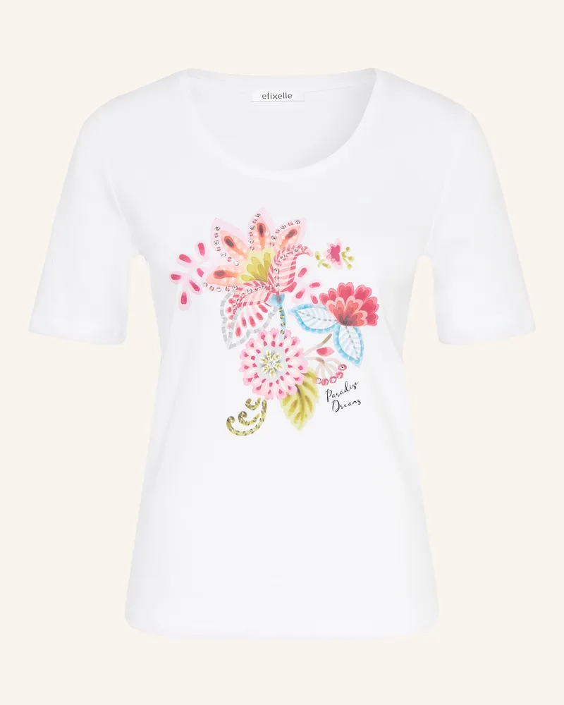 Efixelle T-Shirt Mit Schmucksteinen pink Weiss