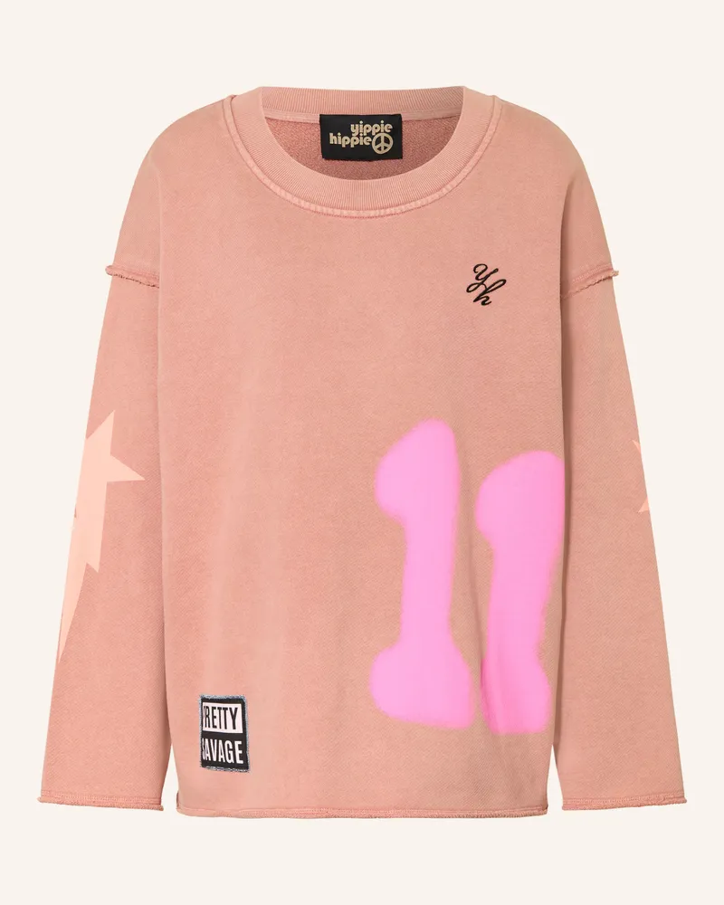 Yippie Hippie Oversized-Sweatshirt rosa Altrosa
