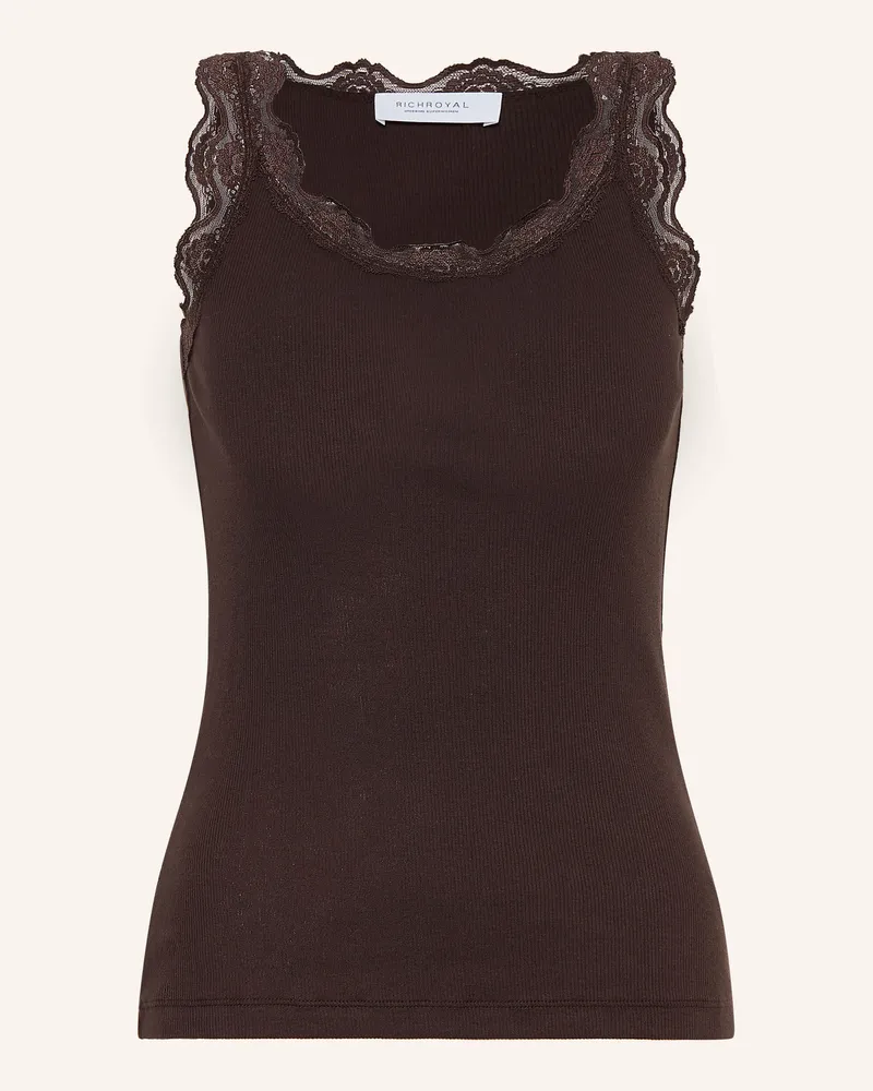 Rich&Royal Top Mit Spitze braun Dunkelbraun