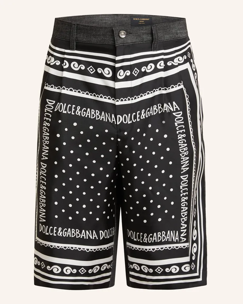Dolce & Gabbana Shorts im Materialmix Schwarz