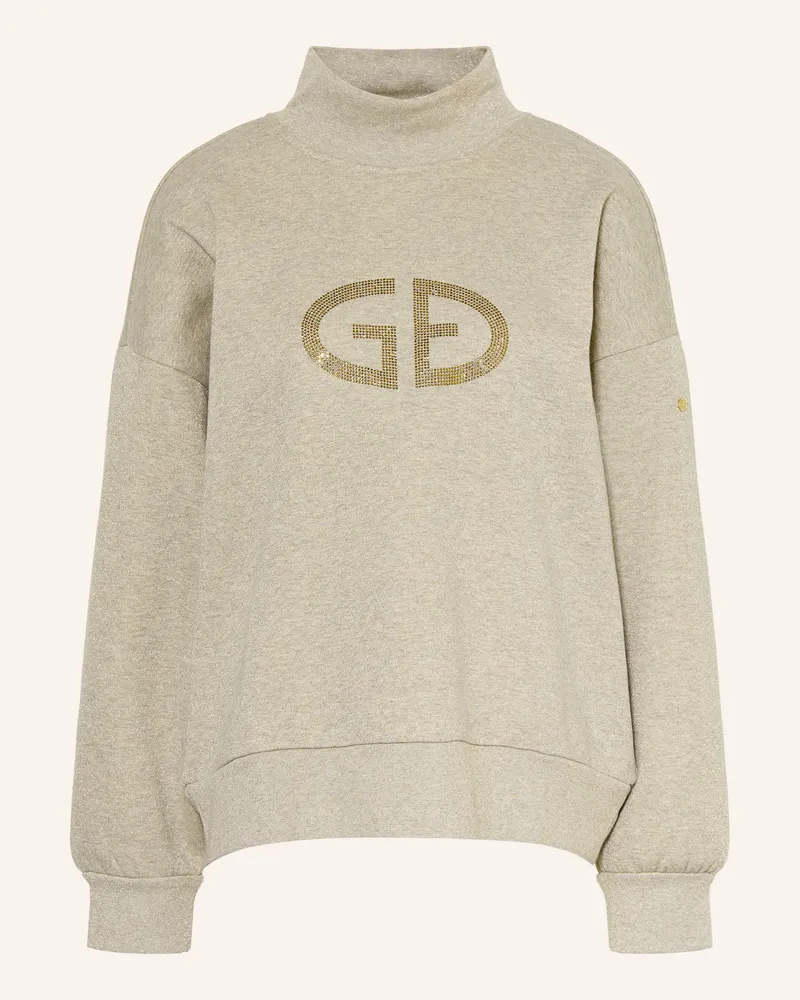 GOLDBERGH Sweatshirt Sizzle Mit Glitzergarn Und Schmucksteinen grau Grau