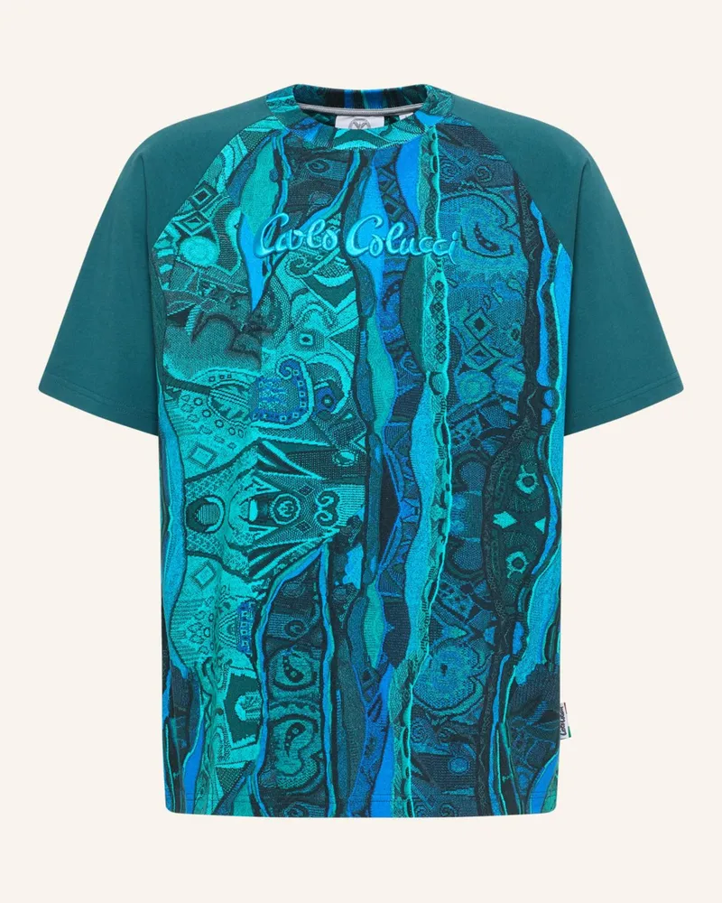 Carlo Colucci T-Shirt - Retro Vibes ESCHFALLER Türkis
