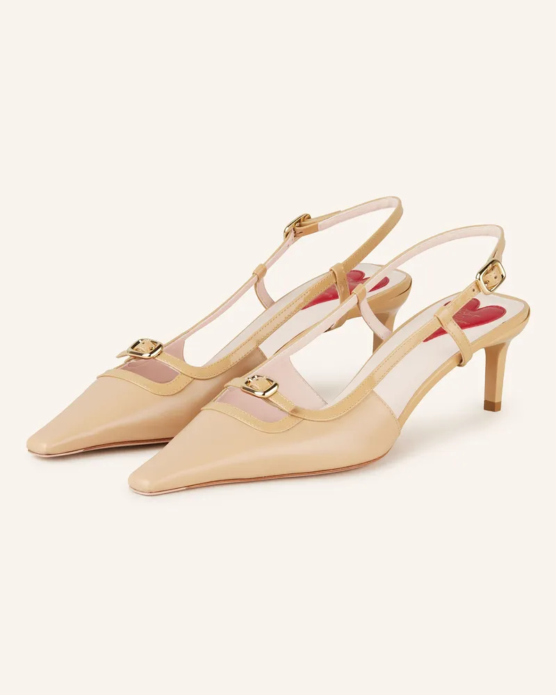 Roger Vivier Slingpumps Viv' Canard beige Hellbraun