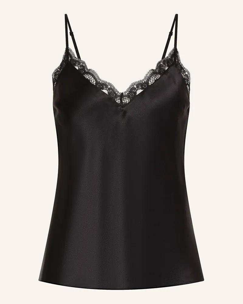 Simone Pérèle Schlaftop LOVE ME aus Seide Schwarz