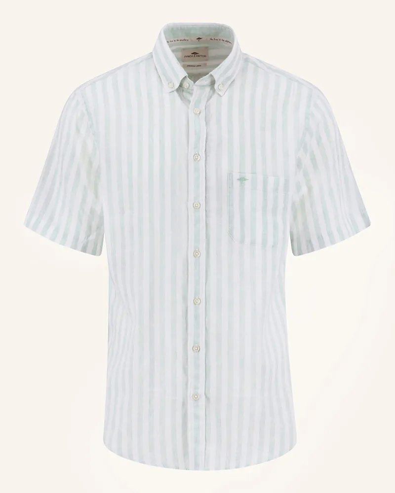 Fynch-Hatton Kurzarm-Hemd Casual-Fit aus Leinen Weiss