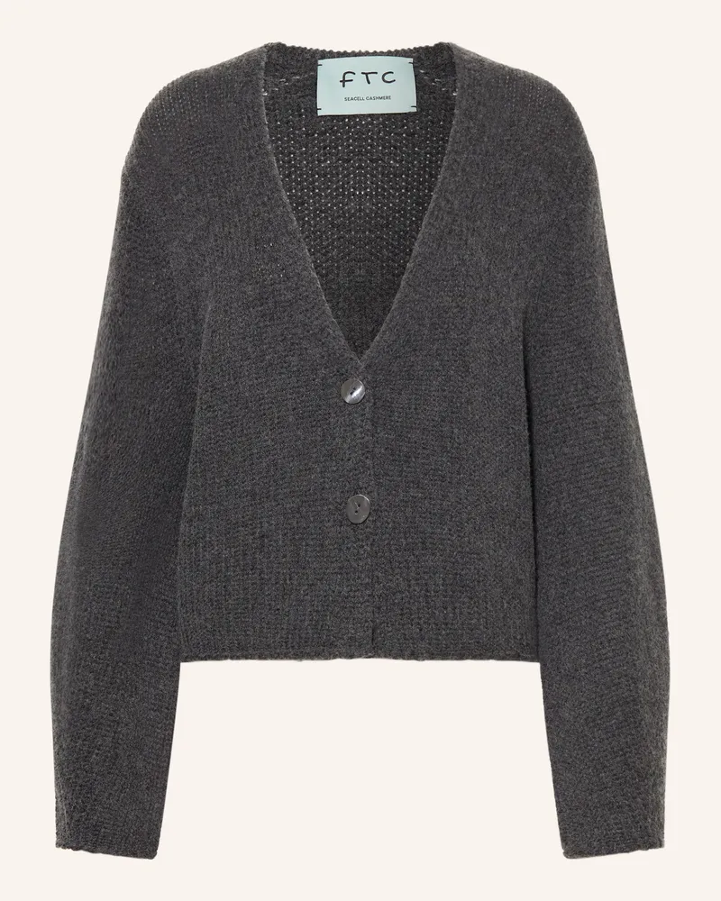 FTC Cashmere Strickjacke Mit Cashmere grau Dunkelgrau