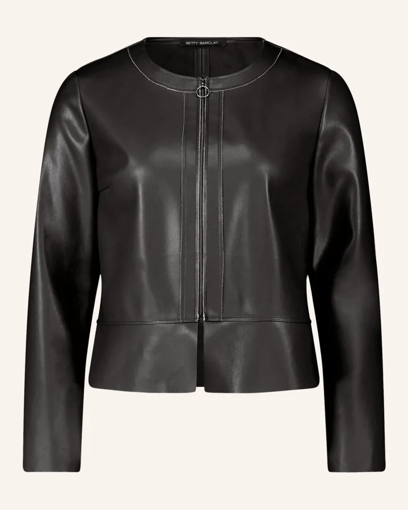 Betty Barclay Jacke In Lederoptik schwarz Schwarz