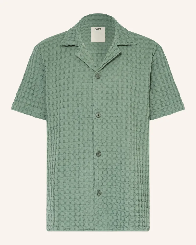 OAS Resorthemd Waffle Cuba Comfort Fit gruen Grün