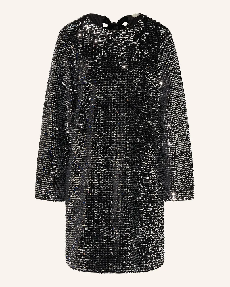 lilienfels Samtkleid mit Pailletten Schwarz
