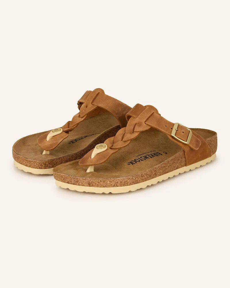 Birkenstock Zehentrenner GIZEH BRAIDED LEOI Cognac
