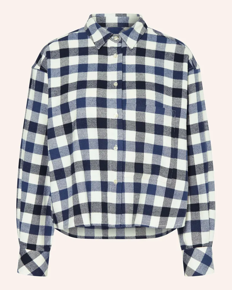 Emily van den Bergh Hemdbluse aus Flanell Dunkelblau