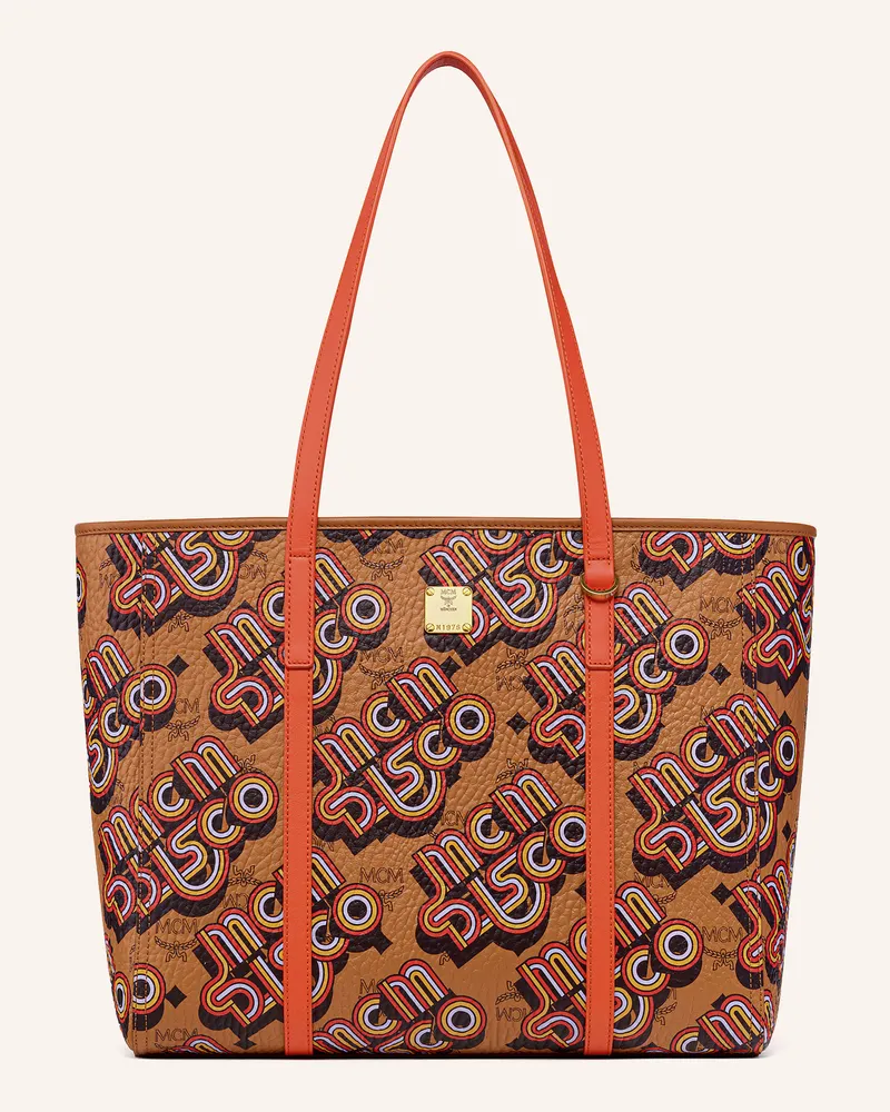 MCM Shopper Toni Visetos Medium braun Cognac