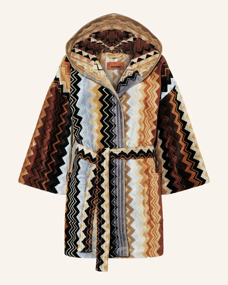 Missoni Home Unisex-Bademantel mit Kapuze Braun