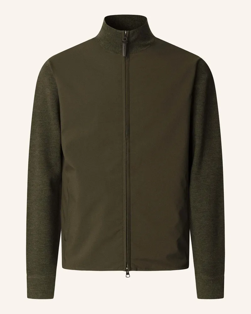 Hackett Hoodiejacke Travel Ny/Knit Fz Hyb gruen Grün