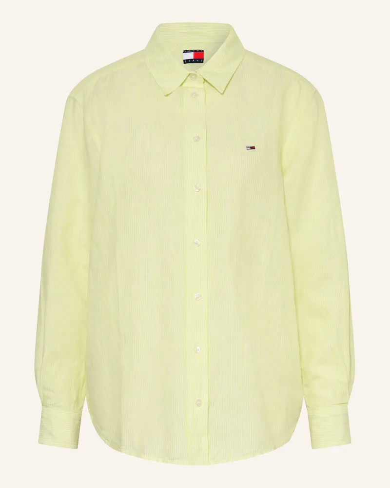 Tommy Hilfiger Hemdbluse Mit Leinen gruen Neongrün