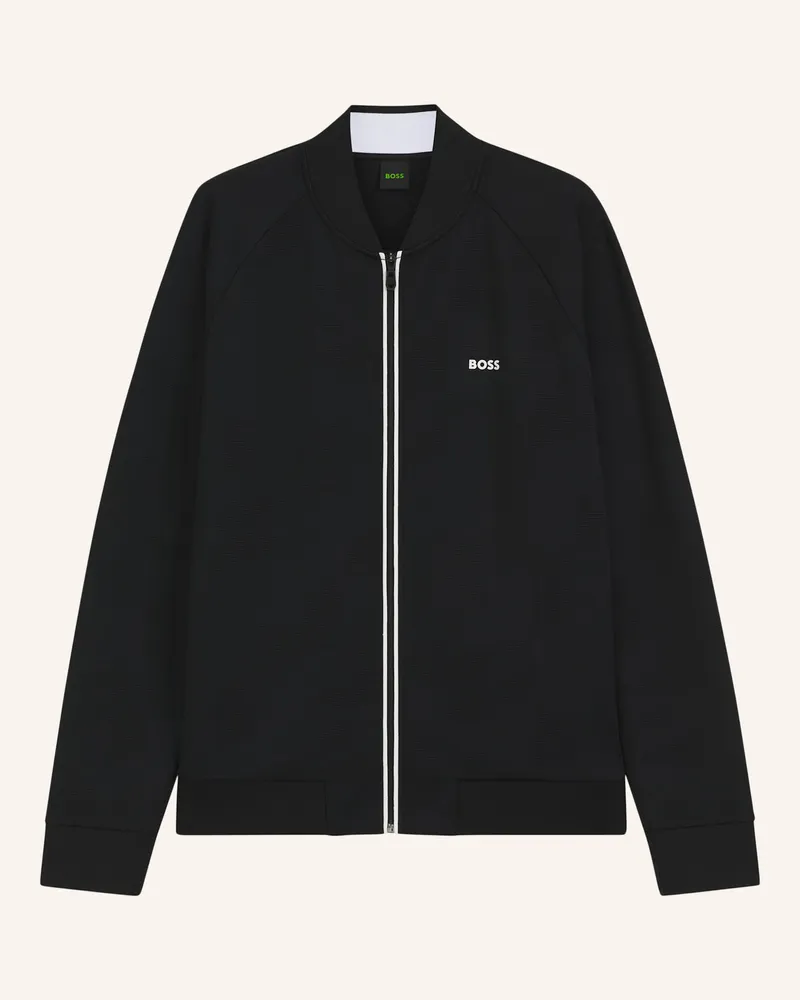 HUGO BOSS Sweatshirt Sw_Network Jq Fz Relaxed Fit schwarz Schwarz